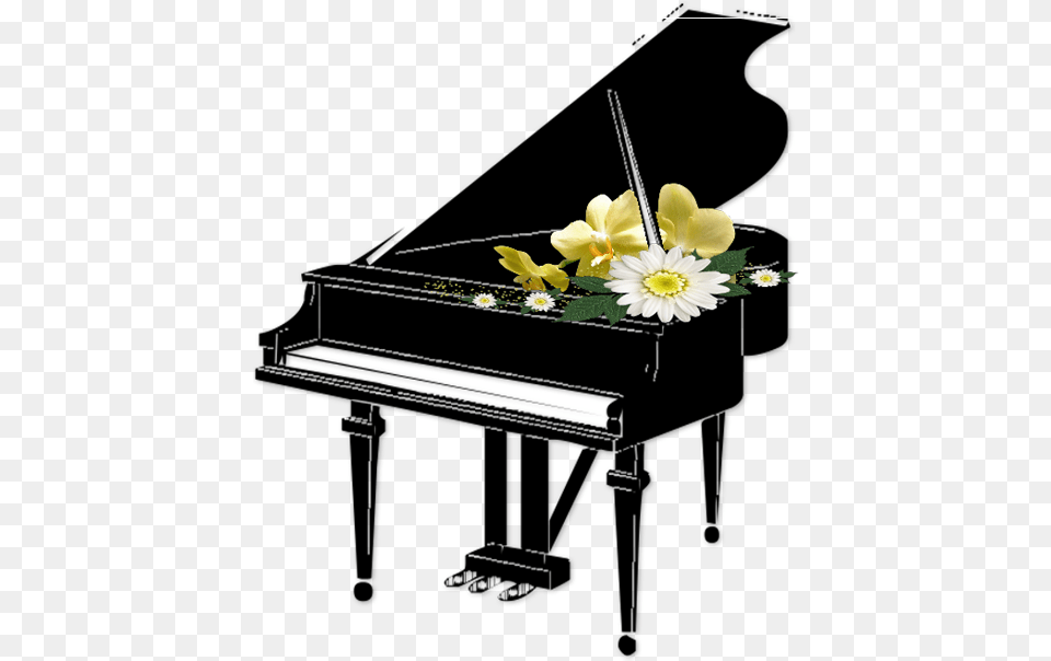 Black Piano With Flowers Clipart Piano Recital Clip Art, Anemone, Flower, Flower Arrangement, Flower Bouquet Free Transparent Png