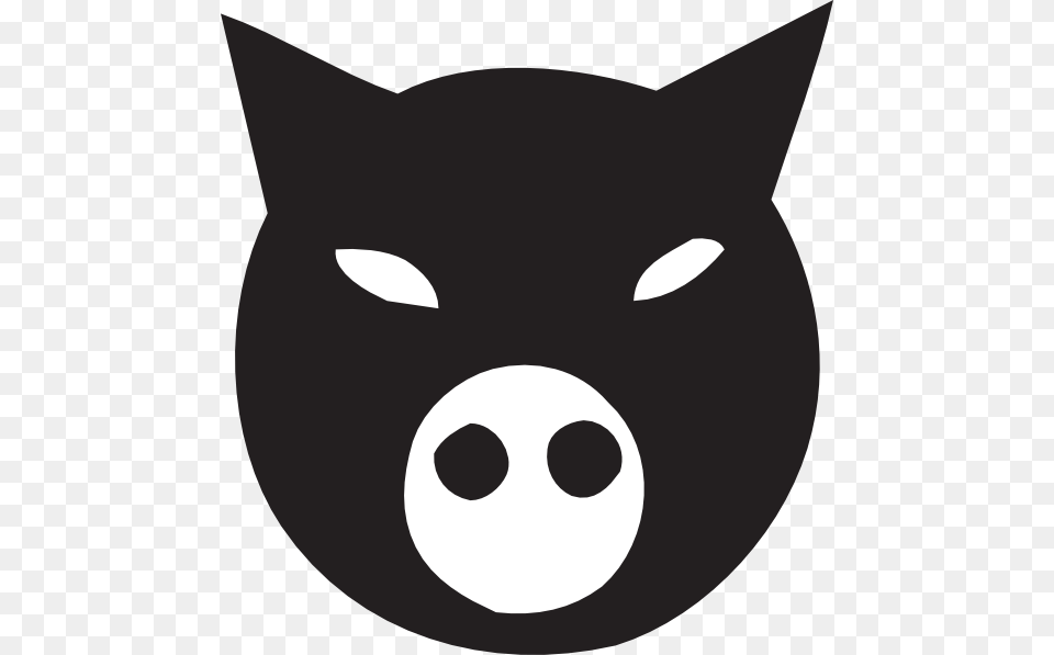 Black Pig Face Clip Art, Snout, Stencil, Animal, Fish Png