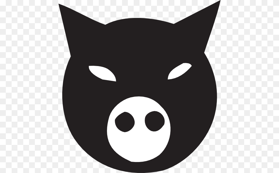 Black Pig Face Clip Art For Web, Snout, Stencil, Animal, Fish Free Png