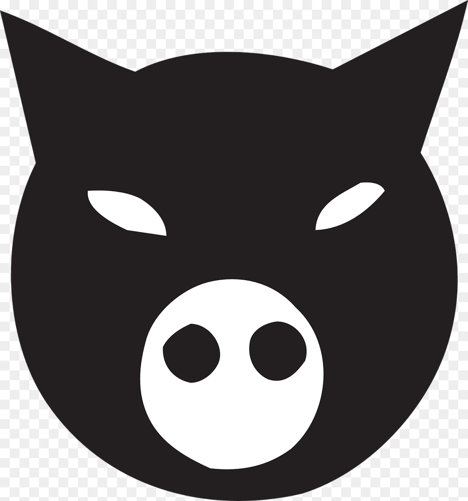 Black Pig Face Svg Clip Arts Cartoon Black Pig Face, Snout, Stencil, Outdoors, Night Free Transparent Png