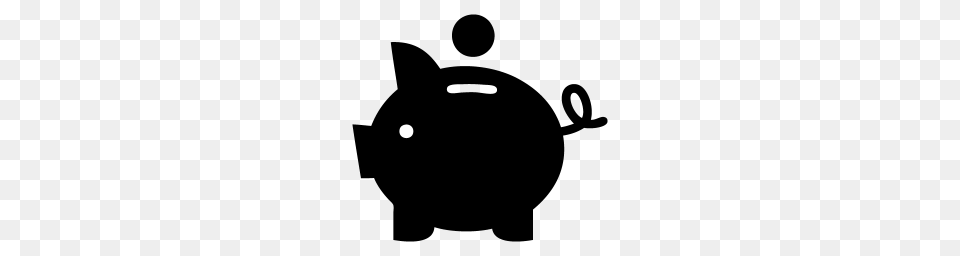 Black Piggy Bank Icon, Gray Free Transparent Png
