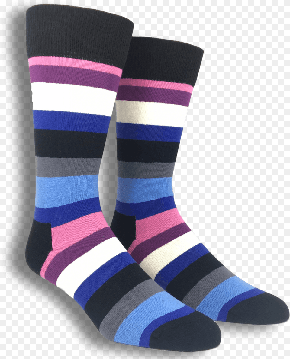Black Pink And Blue Stripe Socks By Happy Socks Hockey Sock, Clothing, Hosiery Png