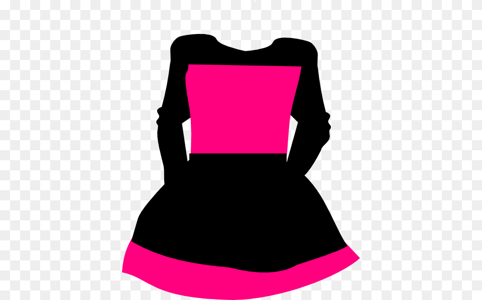 Black Pink Dress Clip Art, Clothing, Long Sleeve, Sleeve, Adult Png
