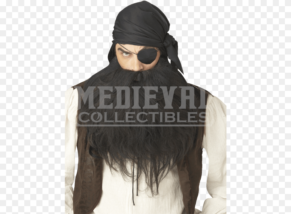 Black Pirate Beard And Moustache Costume, Face, Head, Person, Adult Free Png
