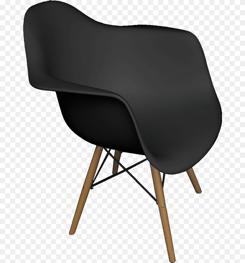 Black Plastic Armchair Black Eames Chair Armchair Chair, Furniture, Plywood, Wood Free Transparent Png