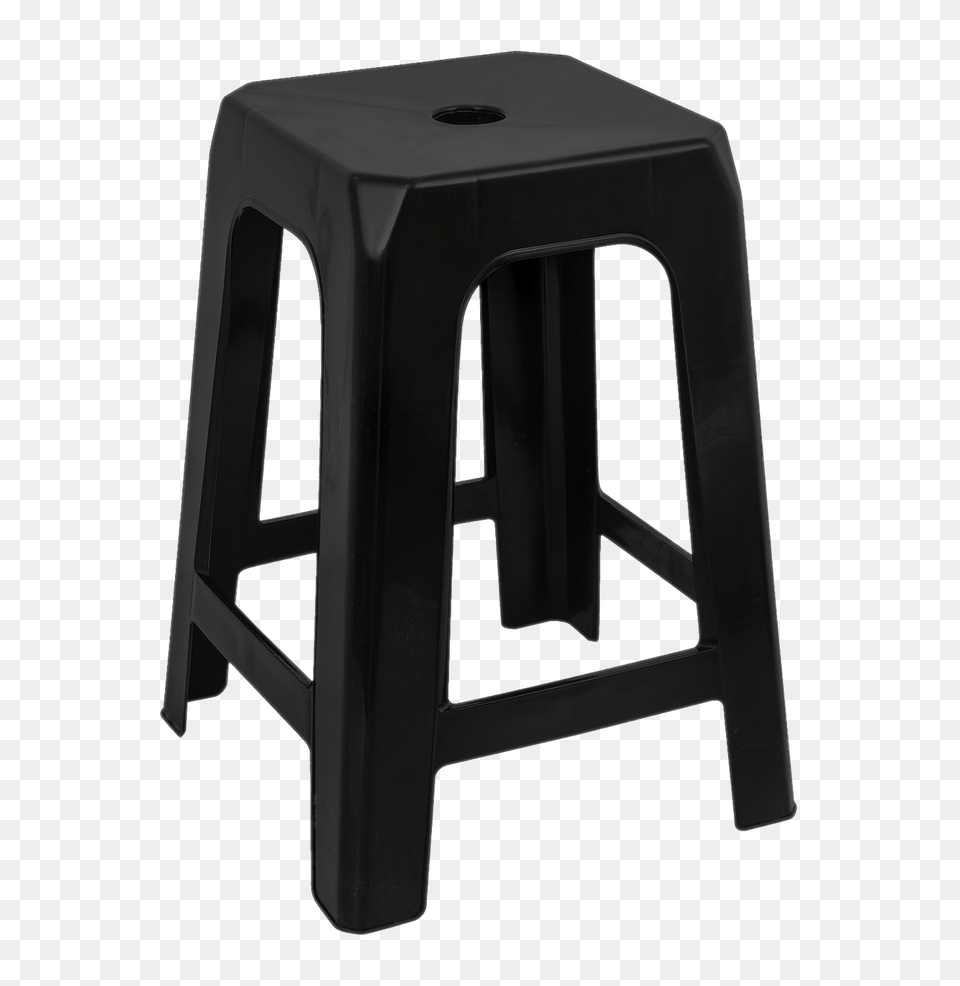 Black Plastic Stool, Bar Stool, Furniture Png Image