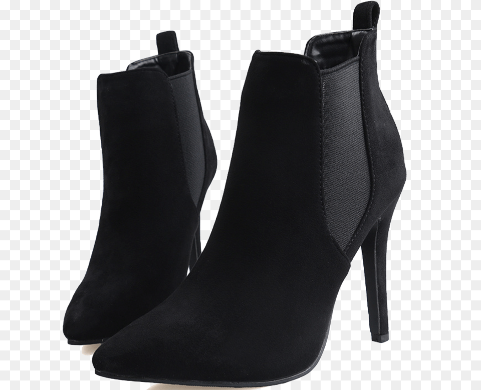 Black Pointed Toe High Heel Ankle Boots Black Ankle Boots, Clothing, Footwear, High Heel, Shoe Free Png