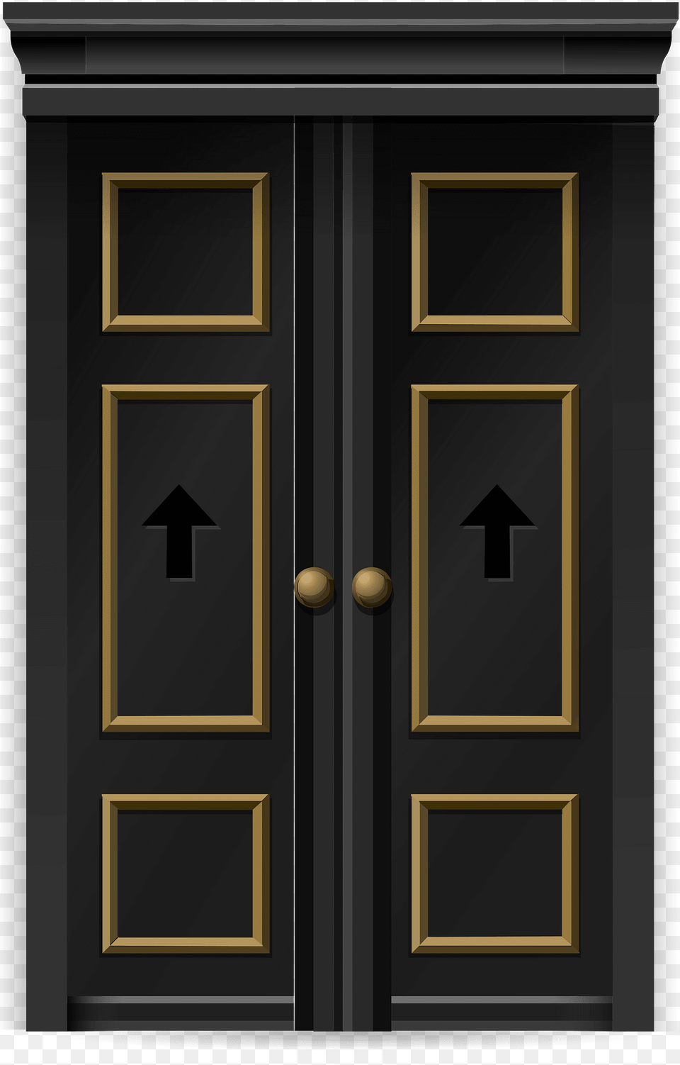 Black Polished Door Clipart, Furniture, Closet, Cupboard, Housing Png