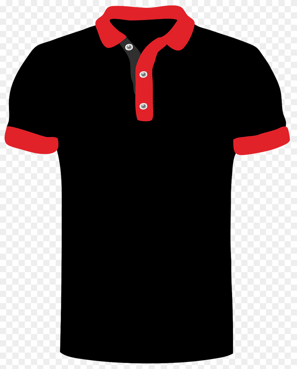 Black Polo Shirt Clipart, Clothing, T-shirt, Person Png Image
