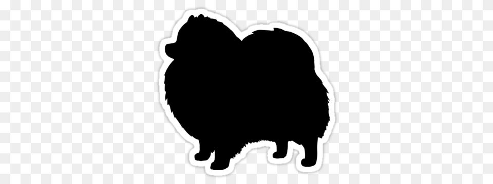 Black Pomeranian Dog Silhouette, Stencil, Animal, Canine, Mammal Png Image