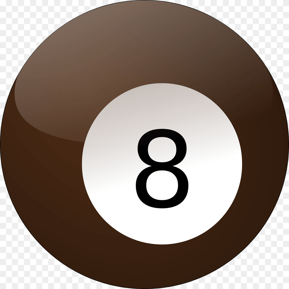 Black Pool 8 Ball Clipart, Number, Symbol, Text, Disk Free Png Download