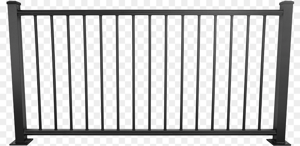 Black Powder Coated Aluminum Rail, Fence, Gate, Railing Free Png