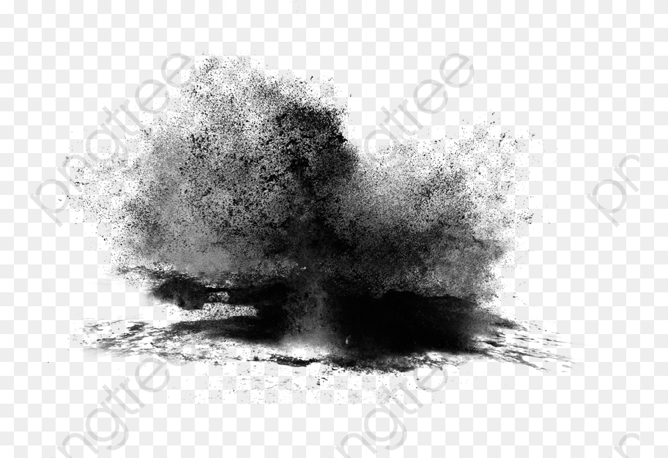 Black Powder Splashing Dust, Gray Free Transparent Png