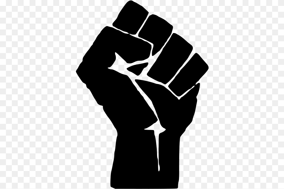 Black Power Raised Fist Black Panther Party African Fist Clip Art, Gray Free Png Download