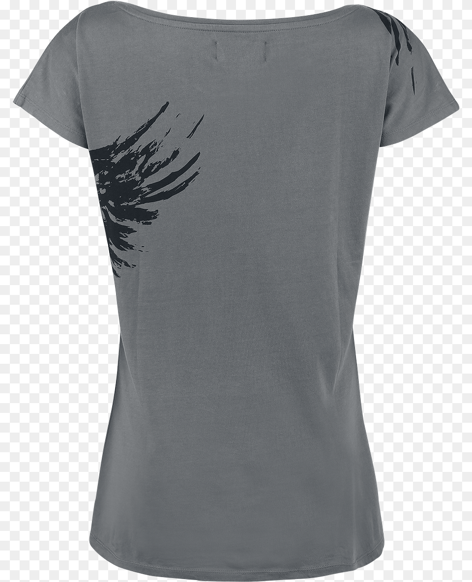 Black Premium By Emp Flying Raven Grey T Shirt Active Shirt, Clothing, T-shirt, Person Free Png