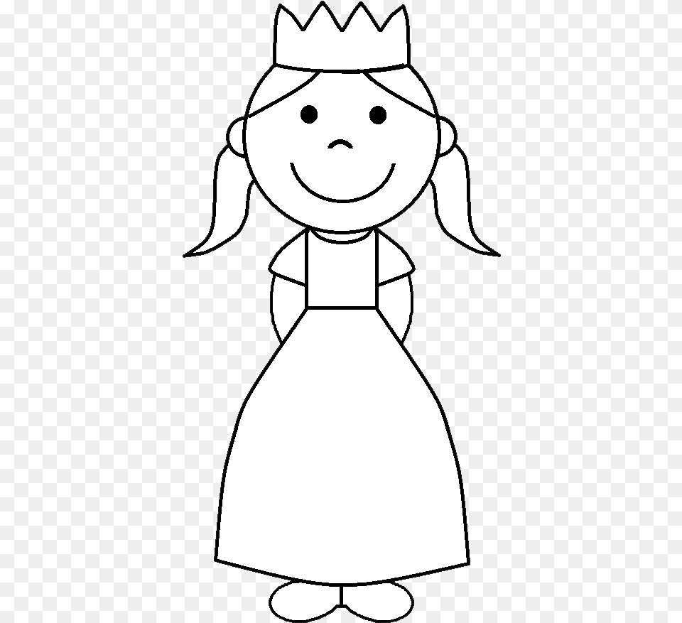 Black Princess Crown Clip Art Black And White Angel Princess Clipart Black And White, Baby, Person, Face, Head Free Png Download