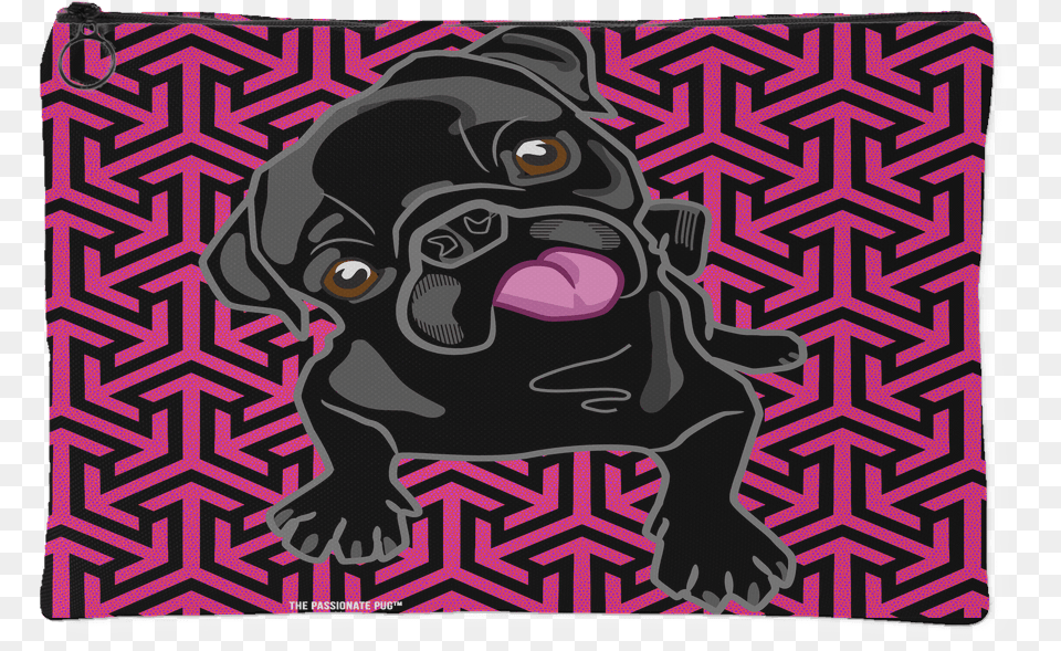Black Pug Makeup Pouch Pink Arrows Pug, Home Decor, Animal, Canine, Mammal Free Png Download