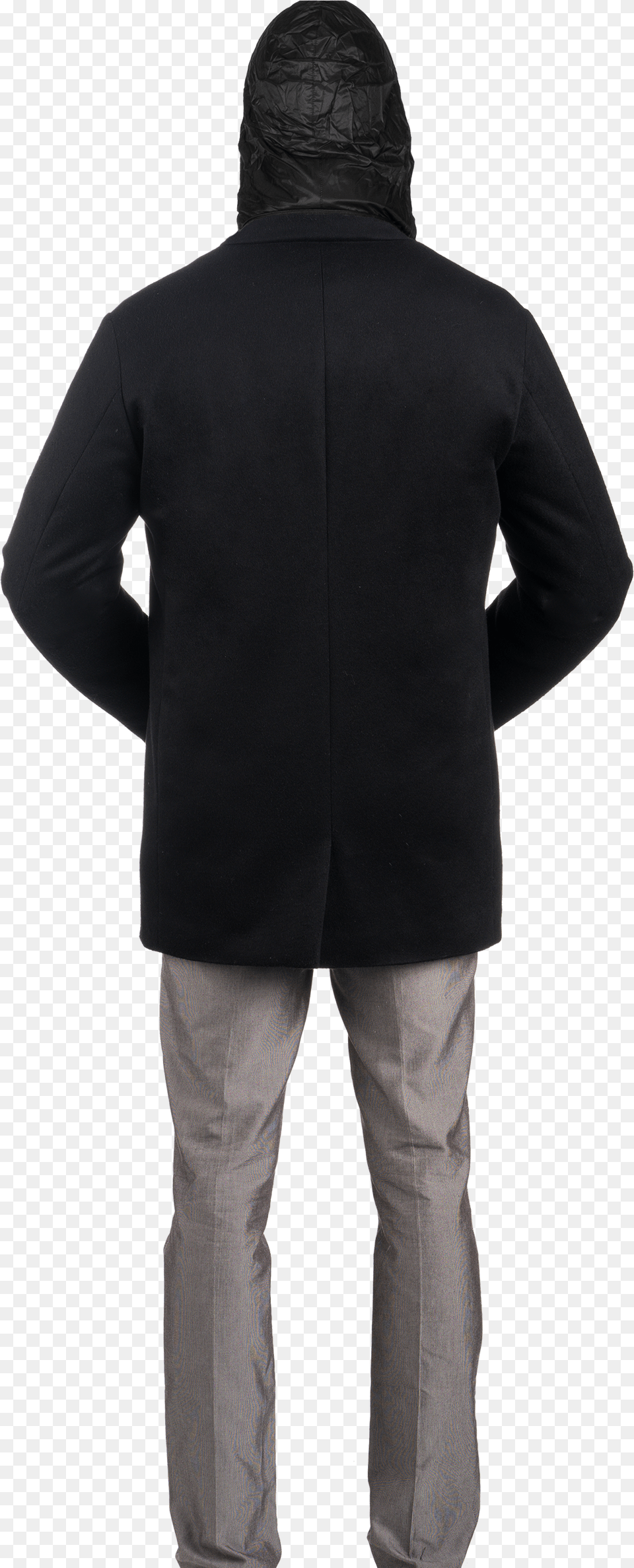 Black Pure Cashmere Hooded Carcoat Hoodie, Clothing, Coat, Fleece, Hood Free Png