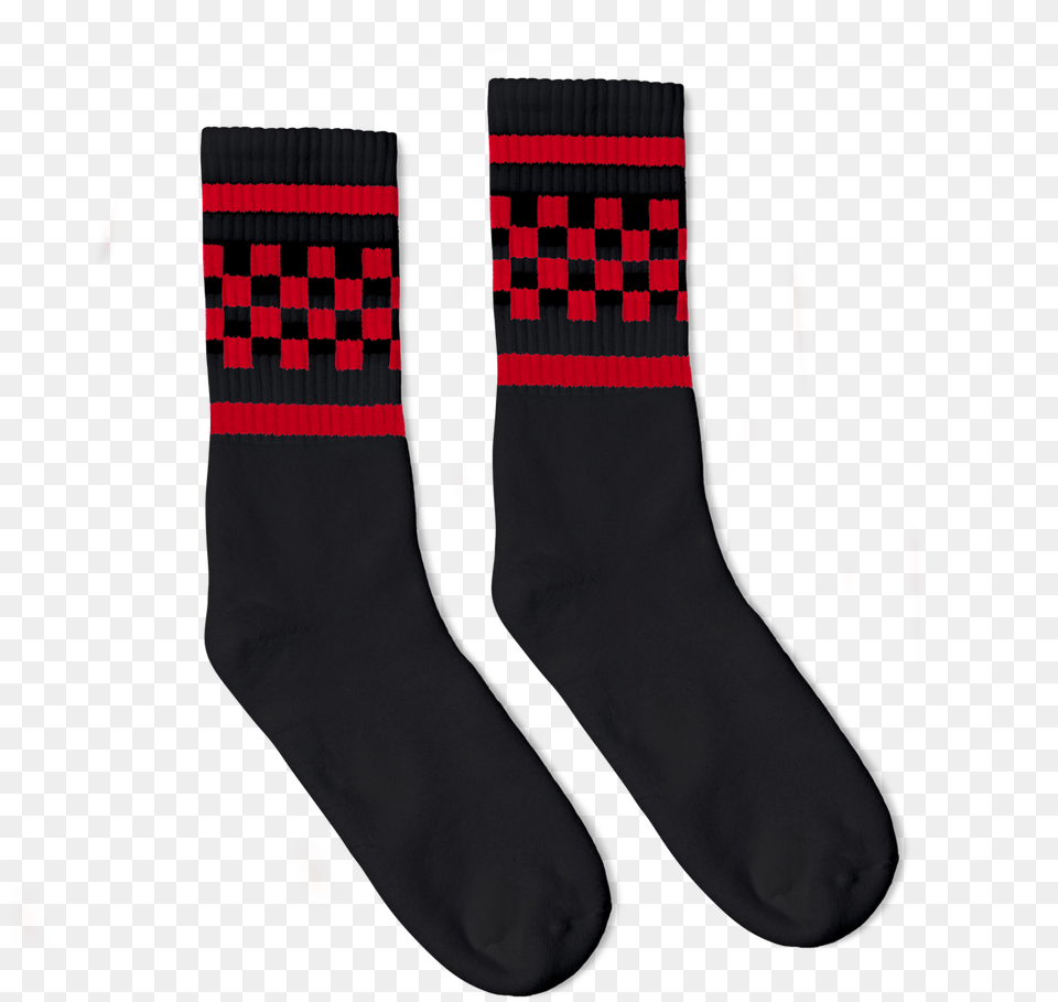 Black Red Sock, Clothing, Hosiery, Footwear, Shoe Png