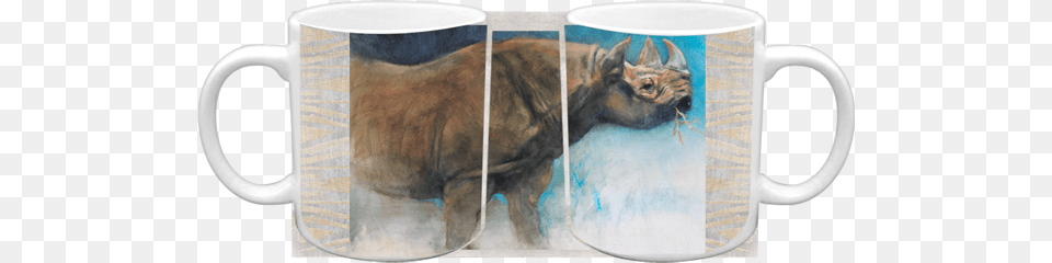 Black Rhino Ceramic Mug Bison, Cup, Animal, Cat, Mammal Free Png
