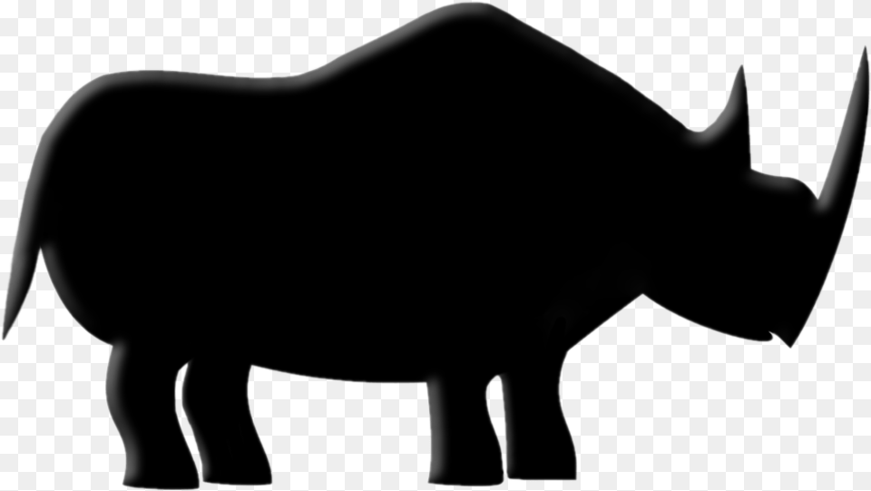 Black Rhino Clipart Download Black Rhinoceros, Silhouette, Animal, Mammal, Wildlife Png