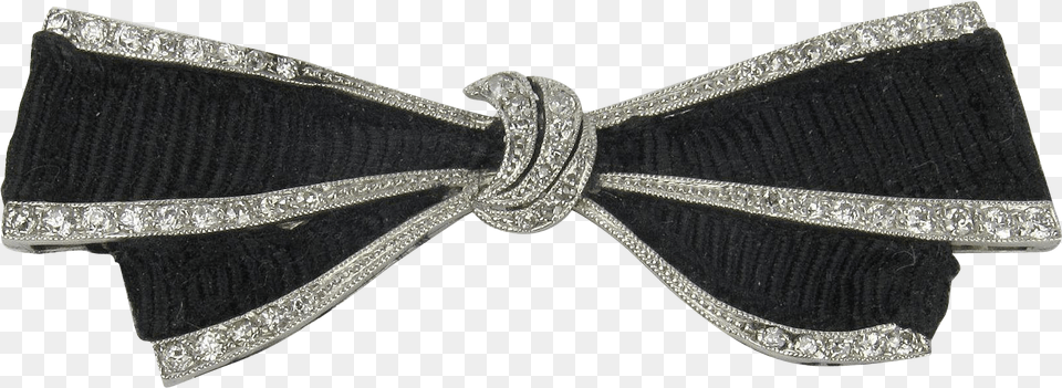 Black Ribbon Bow Platinum And Diamond Art Deco Ribbon Formal Wear, Accessories, Formal Wear, Tie, Blade Png