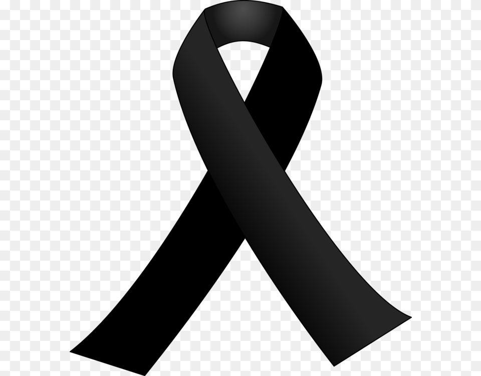 Black Ribbon Mourning Awareness Ribbon Grief, Text Free Png