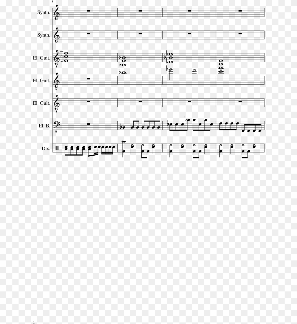 Black Rock Shooter Sheet Music 2 Of 54 Pages Latin Simone Trumpet Sheet, Gray Free Transparent Png