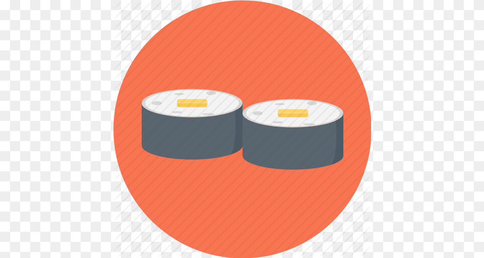 Black Roll Food Japanese Food Maki Sushi Sushi Roll Icon, Dish, Meal, Tape, Disk Free Png