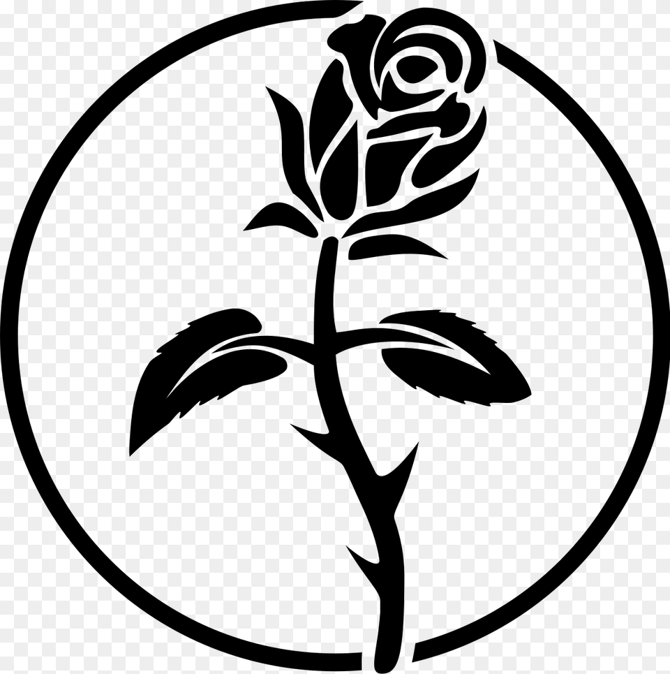 Black Rose Anarchist Symbol, Gray Free Png