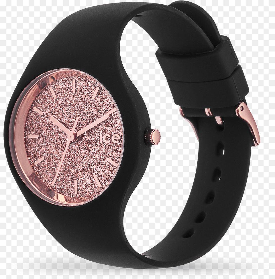 Black Rose Gold Download Ice Watch Glitter Small, Arm, Body Part, Person, Wristwatch Png Image