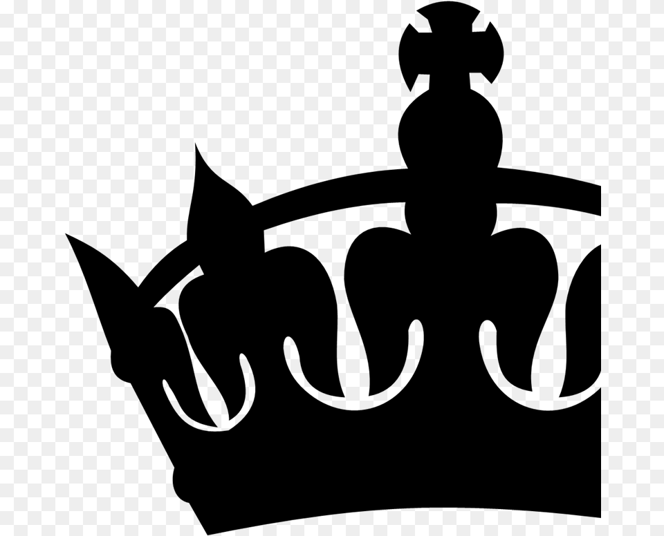 Black Royal Crown Silhouette Clip Art Icon And Svg Clipart King Crown, Gray Free Png Download