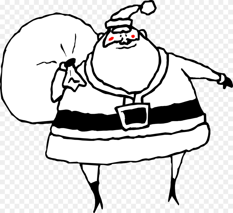 Black Santa Claus Face Clipart Black And White Clipartpig Png Image