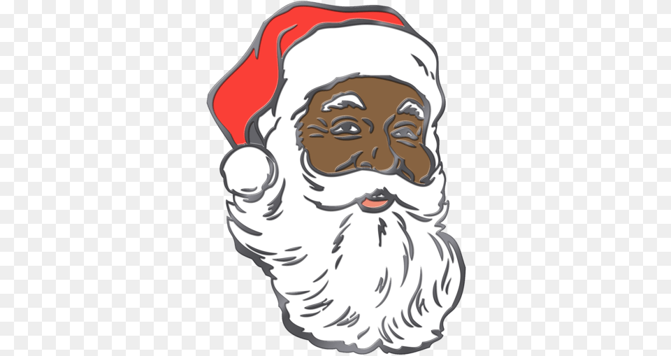 Black Santa Claus Illustration Black Santa Claus Face, Art, Baby, Person, Head Png