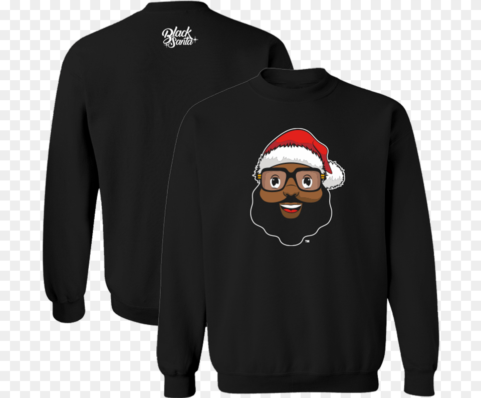 Black Santa Logo Sweater Sweater, Sweatshirt, Sleeve, Long Sleeve, Knitwear Free Transparent Png