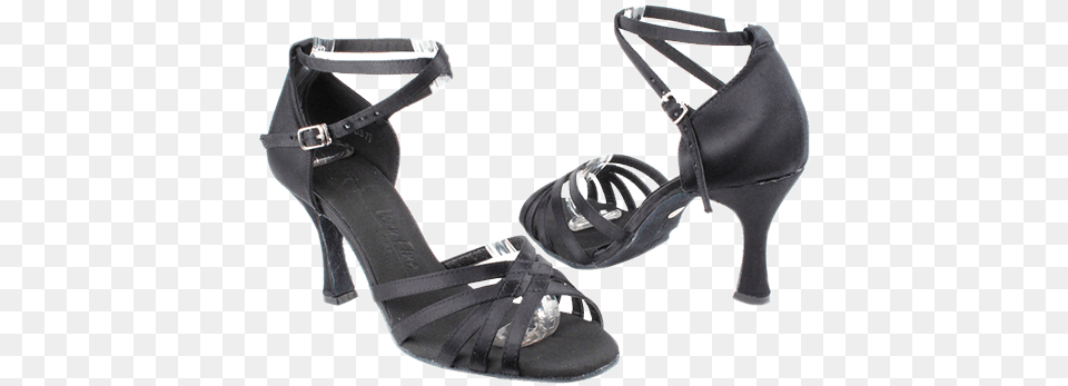 Black Satin Open Toe, Clothing, Footwear, High Heel, Sandal Png Image