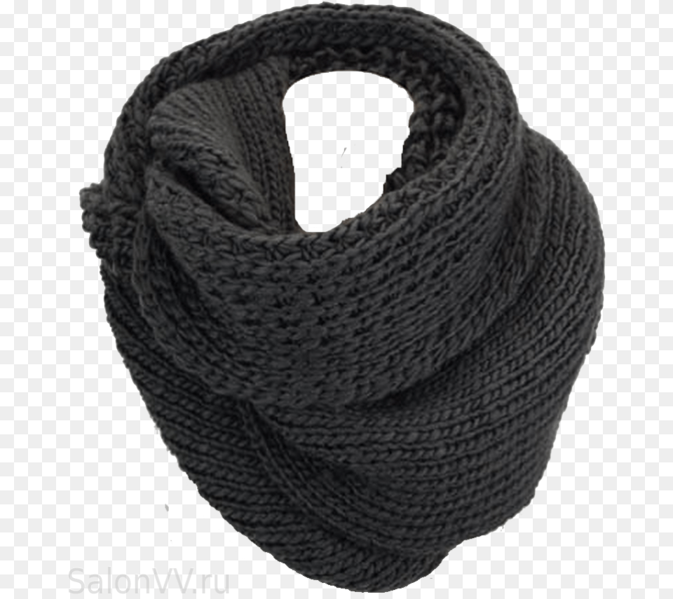 Black Scarf Knitted Scarf Transparent Background, Clothing, Hat Png Image