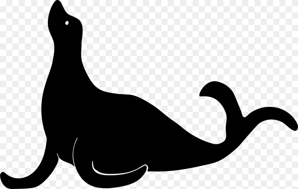 Black Seal Silhouette Clip Art, Gray Png Image