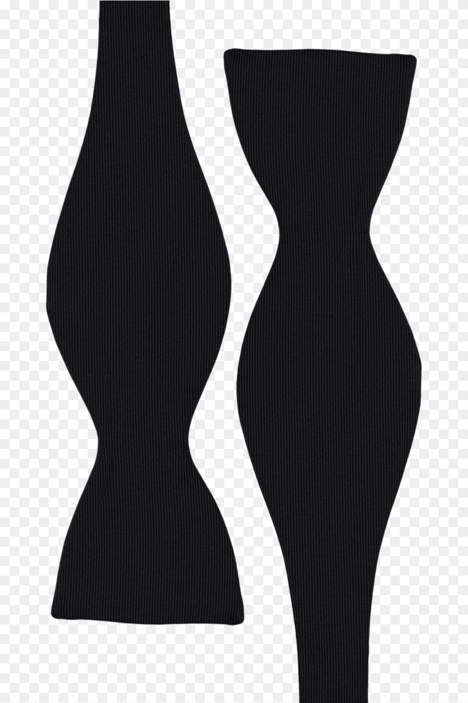 Black Self Tie Grosgrain Silk Bow Tie Strap, Silhouette, Clothing, Coat Png Image