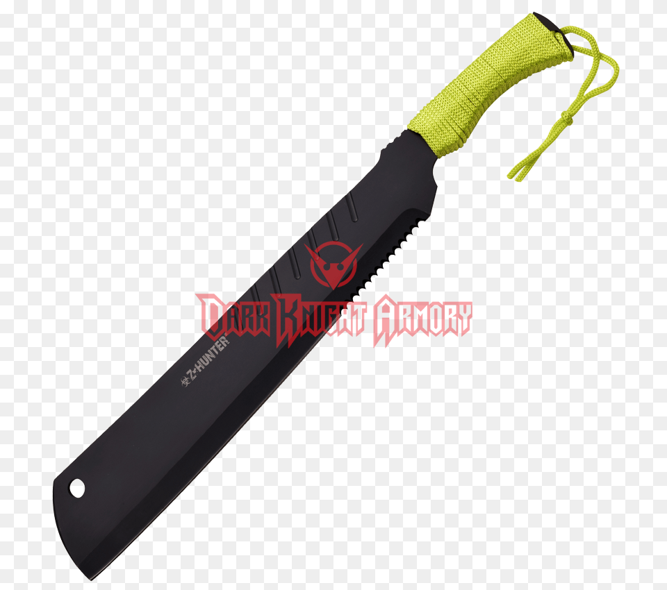 Black Serrated Zombie Machete, Sword, Weapon, Blade, Dagger Free Png