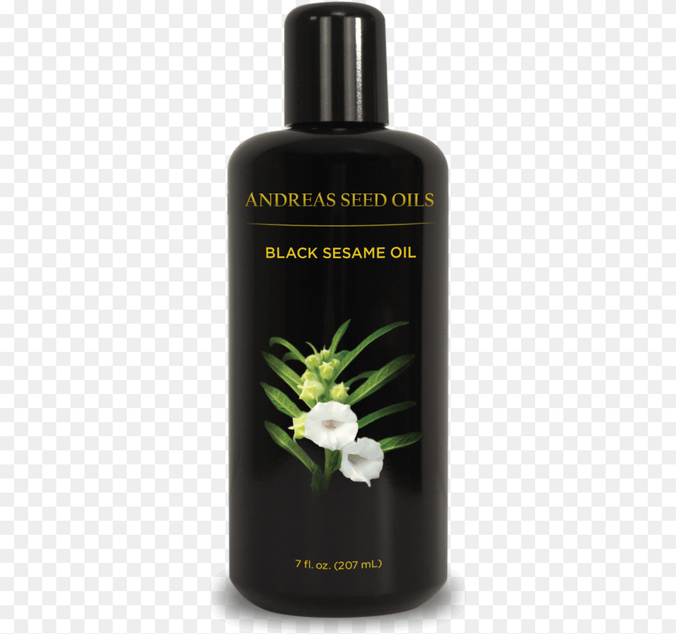 Black Sesame Seed Oil Black Sesame Hair Oil, Bottle, Plant, Cosmetics, Perfume Free Png Download
