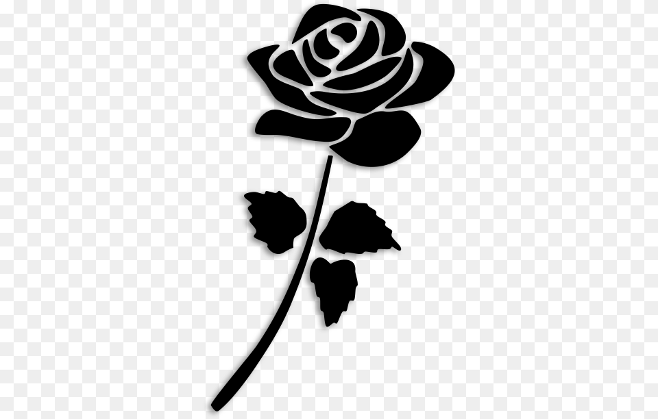 Black Shadow Rose, Stencil, Flower, Plant Png