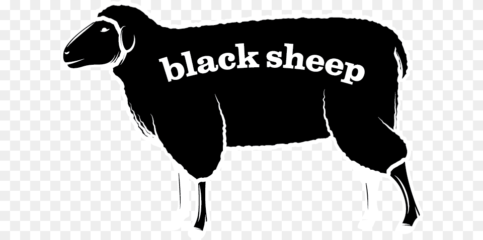Black Sheep Design, Stencil, Livestock, Person, Animal Free Png Download