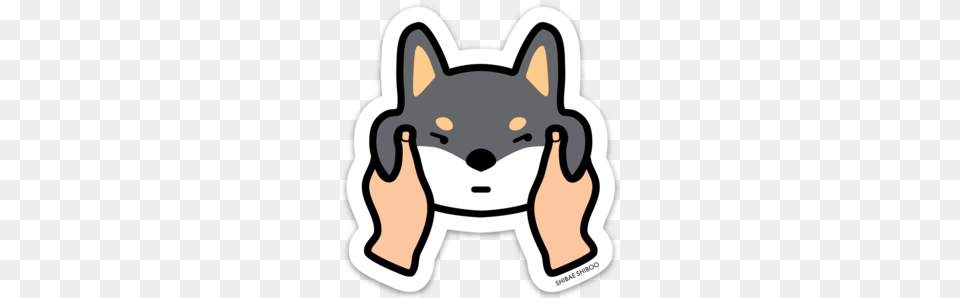 Black Shiba Inu Cheeky Sticker, Animal, Canine, Mammal, Pet Free Transparent Png