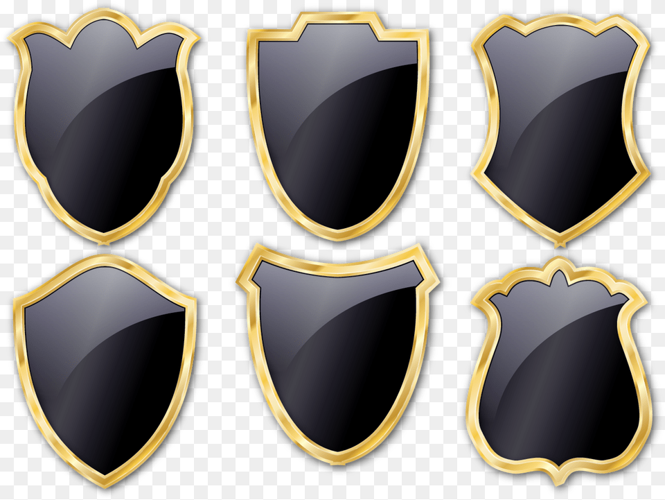 Black Shield Gold Metallic Image Black And Goldshield, Armor, Smoke Pipe Free Png