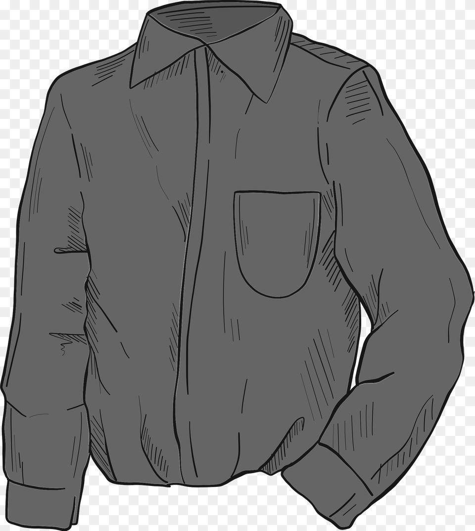 Black Shirt Clipart, Jacket, Clothing, Coat, Sleeve Free Transparent Png