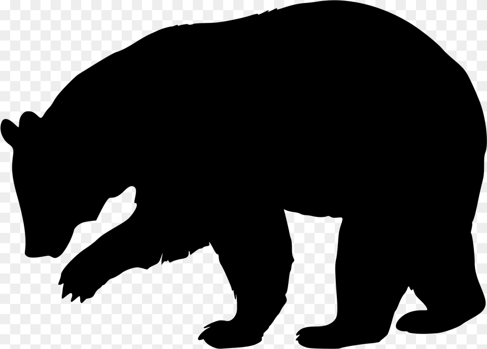 Black Silhouette Black Bear Silhouette Icons Black Bear Clip Art, Gray Free Transparent Png