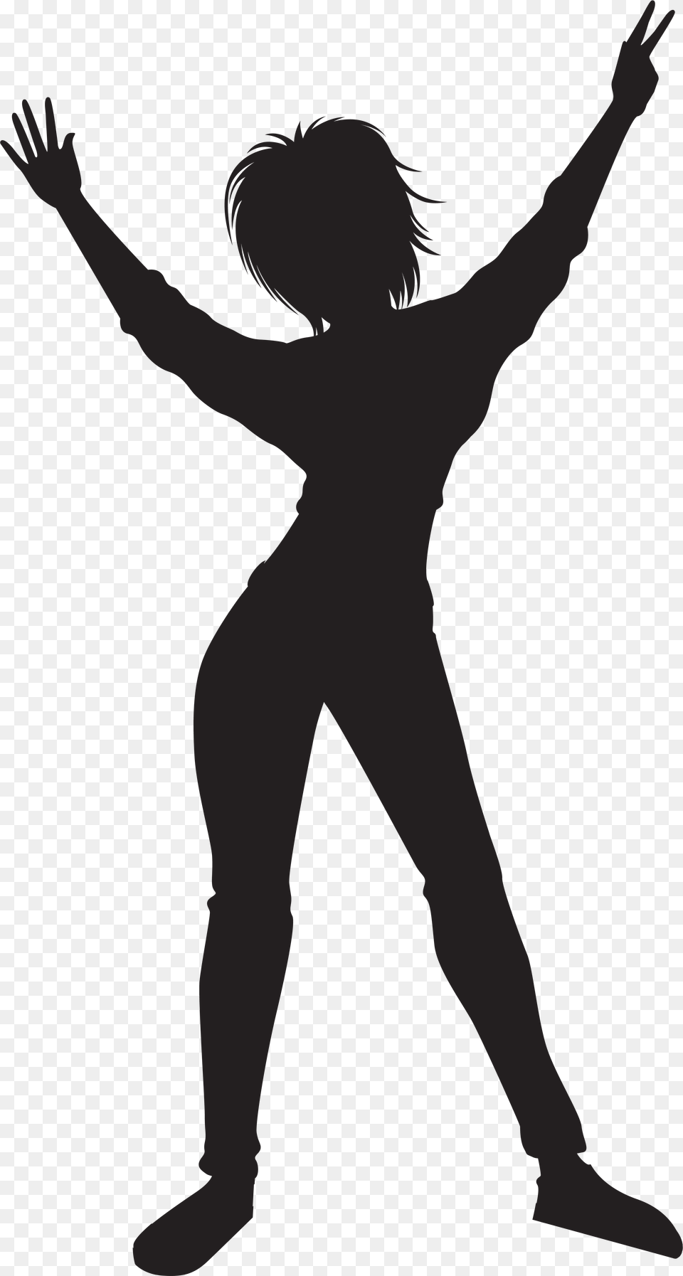 Black Silhouette Dancing Girl, Leisure Activities, Person Png Image