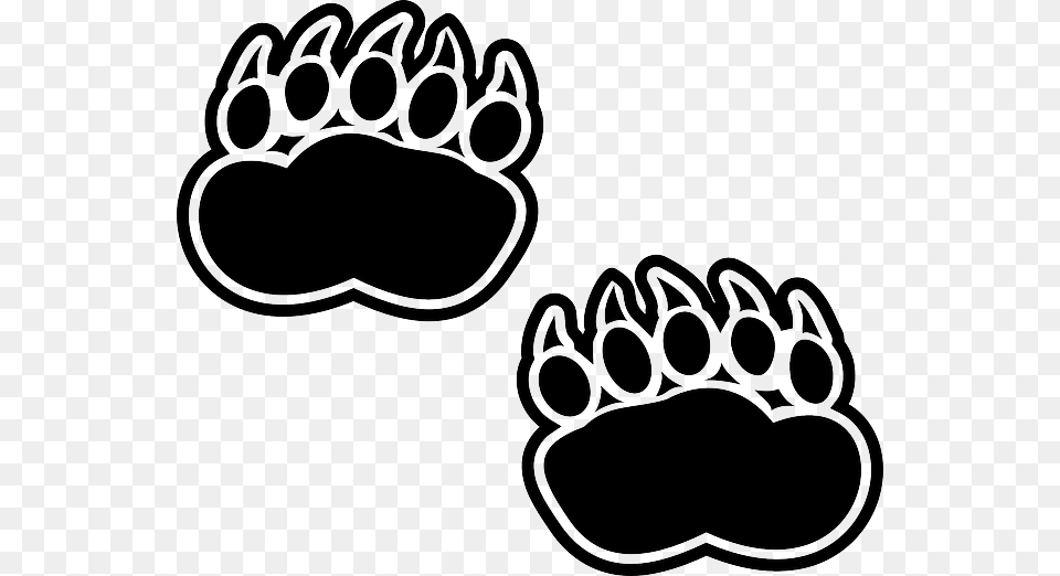 Black Silhouette Footprints Bear Claws Paws Paw Bear Footprint, Dynamite, Weapon, Stencil, Electronics Png