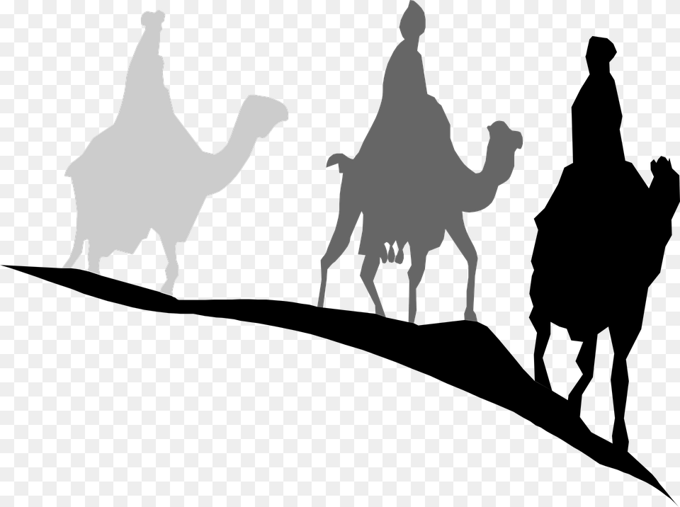 Black Silhouette Nativity Scene Wise Men, Mammal, Animal, Camel, Wedding Free Transparent Png